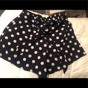 Polka dot blue flowy shorts